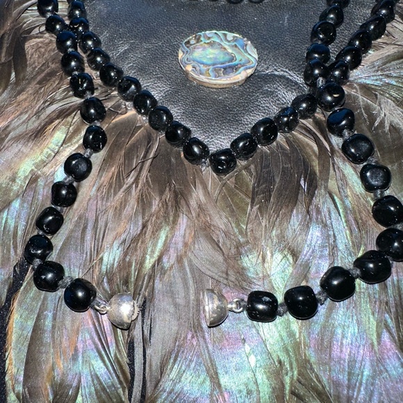 Valextra Black Leather and Feather Necklace - Picture 7 of 9